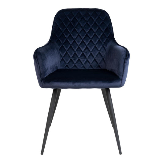 House Nordic Harbo Eetkamerstoel - Blauw Fluweel - Set van 2