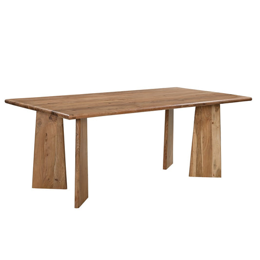 Eettafel 200x100 cm – Massief Acaciahout met Asymmetrisch Onderstel