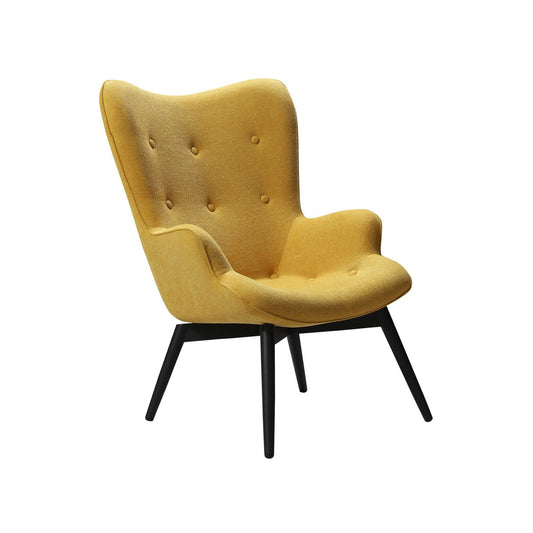 Fauteuil gele structuurstof – Scandinavische look, topcomfort