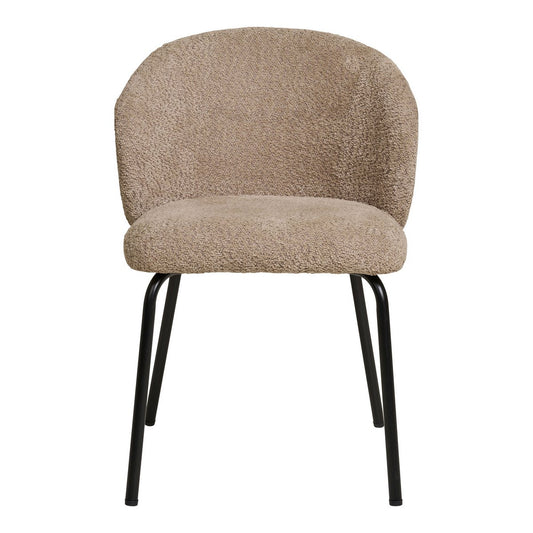 House Nordic Safira Eetkamerstoel Bouclé Beige – Set van 2