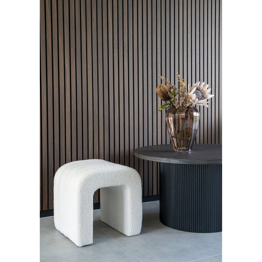 Colma Poef – Wit Teddy‑Bouclé | 41×35×36,5 cm | House Nordic