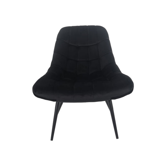 Fauteuil XXL fluweel zwart metaal – Scandinavisch | SalesFever