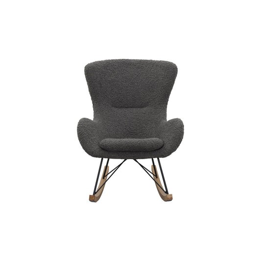 Schommelstoel teddybont donkergrijs – Scandinavische relaxstoel