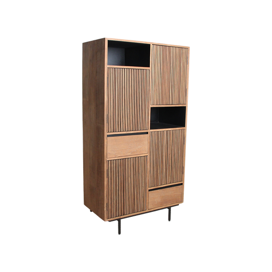 Rhythm teakhouten kast – 90x45x172 cm | Meubelier — zijaanzicht