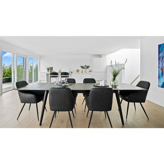 House Nordic ApS Harbo Eetkamerstoel Grijs – PU & Staal – Set van 2