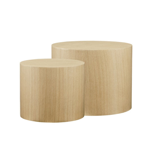 Set van 2 eiken salontafels – moderne nesttafels (SalesFever)