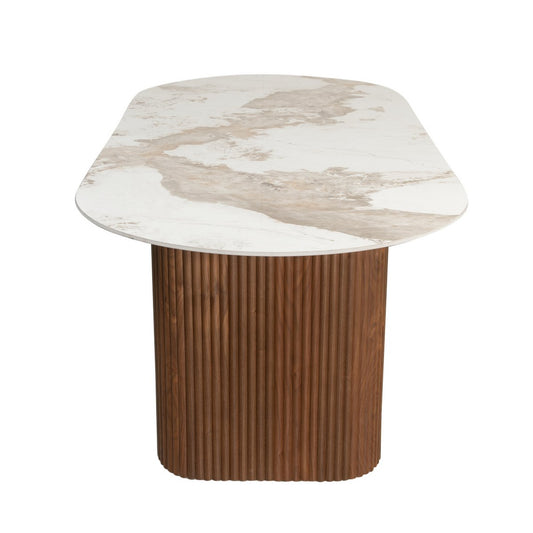 Urban Chique eettafel keramiek marmerlook 220x100 – Pole To Pole — zijaanzicht