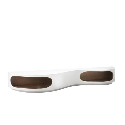 Lowboard 200x50x30 cm wit/walnoot – handgemaakt design