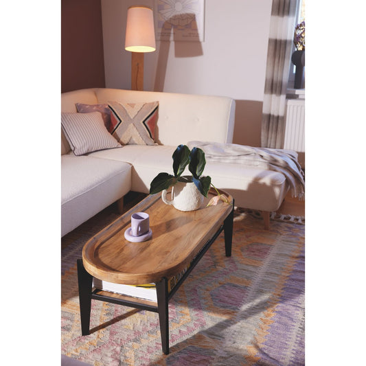 Tom Tailor T-TRAY TABLE LONG salontafel – mangohout & staal (120x50 cm)