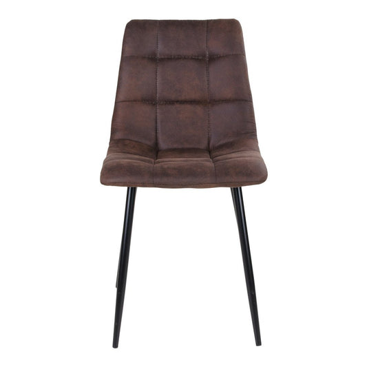 House Nordic Middelfart Eetkamerstoel - Bruin Microvezel (Set van 2)