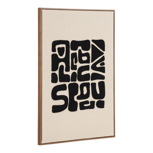 Tine Tufted wanddecoratie, zwart/bruin, 50x70 cm