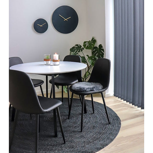 House Nordic Stockholm eetkamerstoel (set van 2) Zwart PU-leer