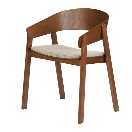 Edo Wooden fauteuil (set van 2) – Zwart of Reddish — zijaanzicht