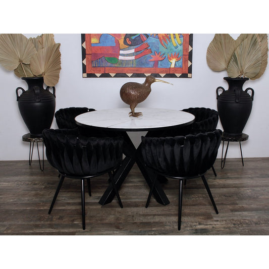 Wave stoel zwart (Set van 2) – Design eetkamerstoelen — zijaanzicht