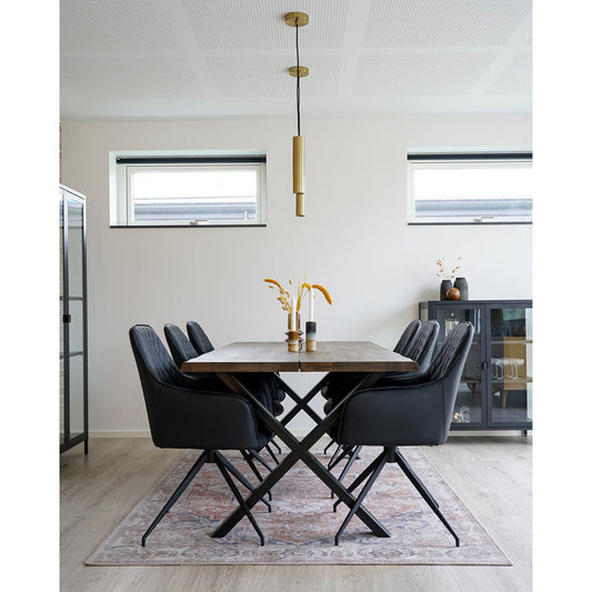 House Nordic Harbo Eetkamerstoel - Zwart PU-leer
