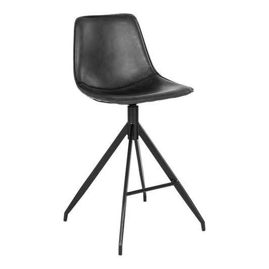 House Nordic Monaco Counter Chair – Set van 2 – Zwart PU Leer