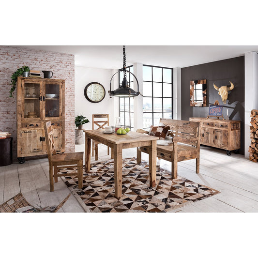 SIT Möbel Set van 2 Eetkamerstoelen - Gerecycled Mangohout Industrieel