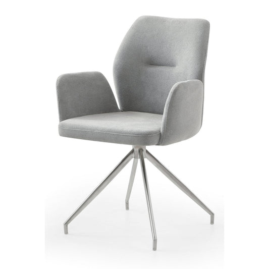 Fauteuil met 180° draaifunctie – Lichtgrijs — zijaanzicht
