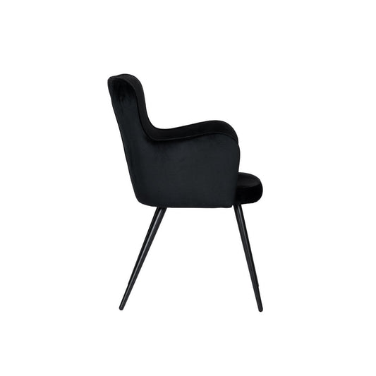 Vleugelstoel Zwart – Set van 2 | Comfort & Design van Pole To Pole — zijaanzicht