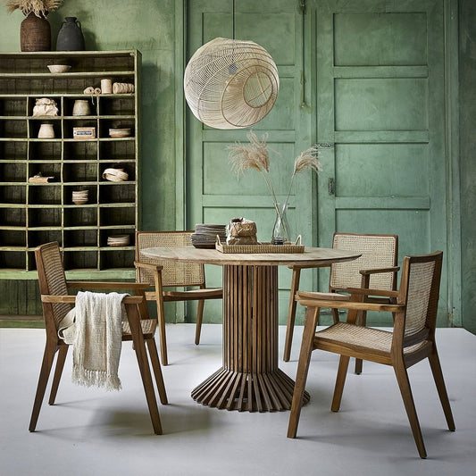Eiffel teakhouten ronde tafel – Raw Materials S