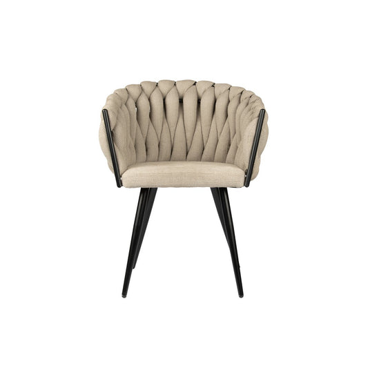 Wave stoel beige (set van 2) – modern design en comfort — zijaanzicht