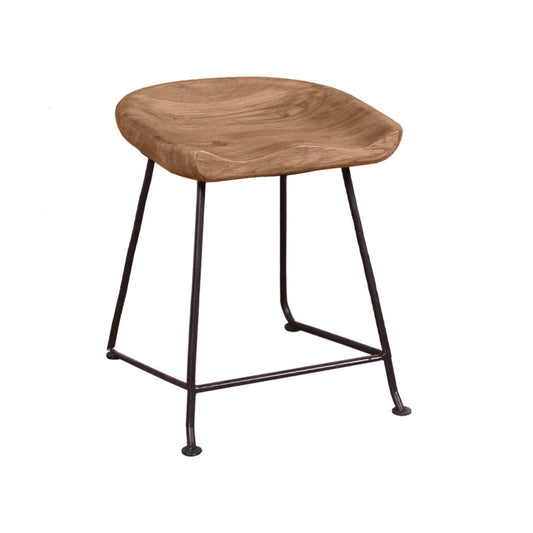 Acaciahouten kruk met metalen frame – SIT Möbel
