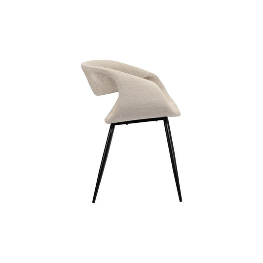 Whale Stoel Beige (Set van 2) – Design eetkamerstoelen met comfort — zijaanzicht
