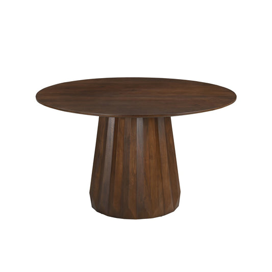 Ronde eettafel massief mangohout Ø130 cm – bruin