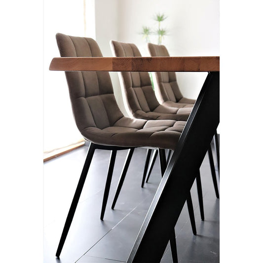 House Nordic Middelfart Eetkamerstoel - Bruin Microvezel (set van 2)