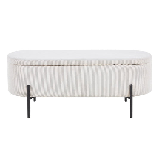 Bedbank met opbergfunctie – Beige corduroy (SalesFever)