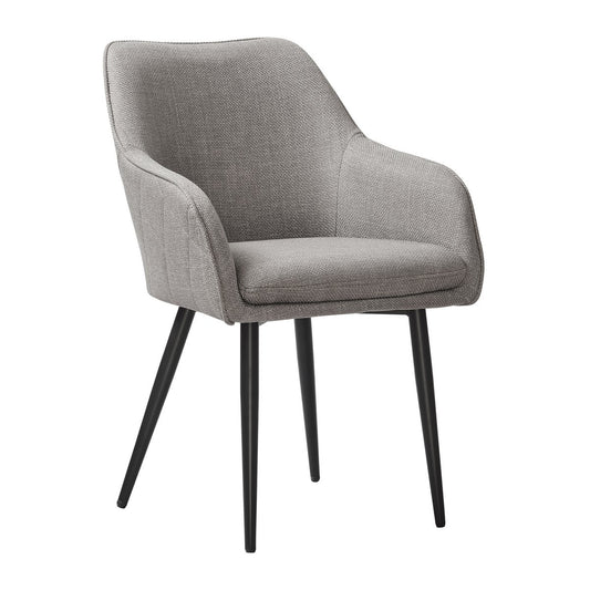 SalesFever Eetkamerstoel structuurstof taupe met armleuningen