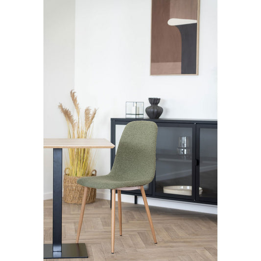 House Nordic Stockholm Eetkamerstoel - Donkergroen Bouclé (Set van 2)