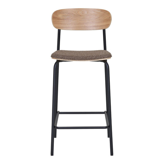 Estepona Counter Chair – set van 2 – natuur/bruin/zwart (49x42,5x95 cm)