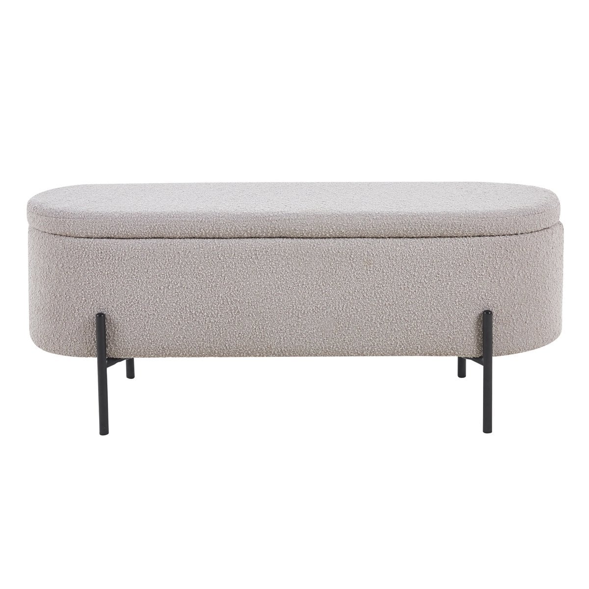 Bedbank met opbergfunctie in taupe bouclé