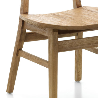De Nova Stoel - Naturel | Teakhout met Rattan — schuine hoek — MEUBELIER