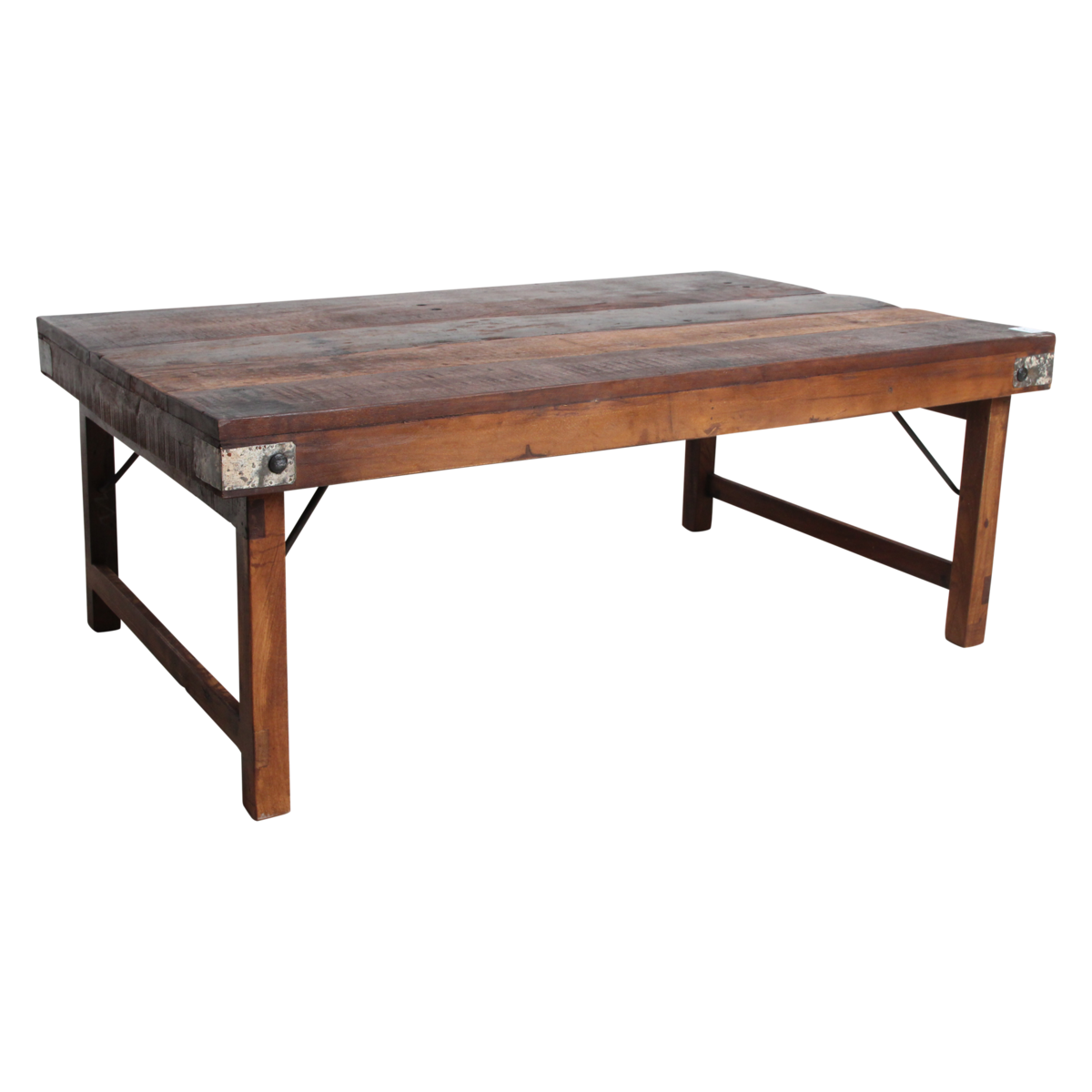 Salontafel inklapbaar van FSC-gerecycled hout — detailopname — MEUBELIER