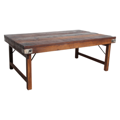 Salontafel inklapbaar van FSC-gerecycled hout — detailopname — MEUBELIER