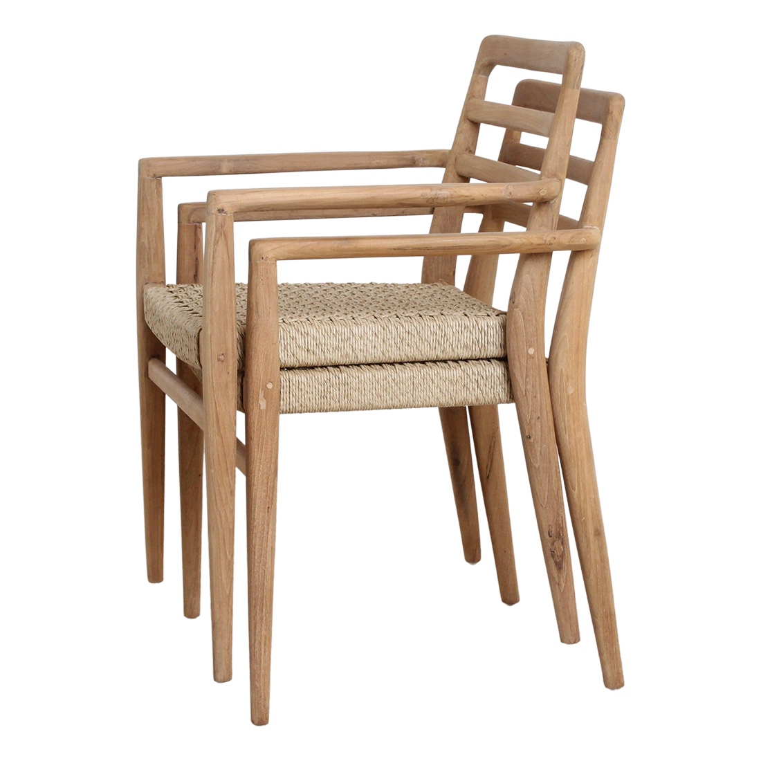 Verano tuinstoel met armleuning van gerecycled teakhout — stijlimpressie — MEUBELIER