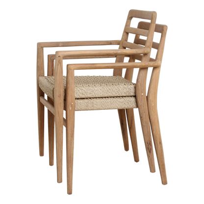 Verano tuinstoel met armleuning van gerecycled teakhout — stijlimpressie — MEUBELIER
