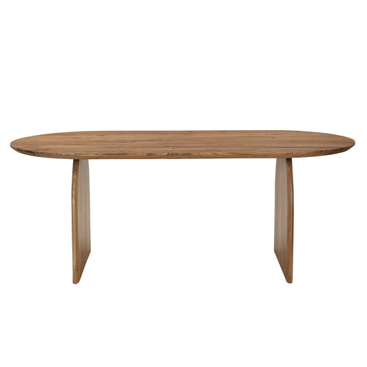 Ovale eettafel 200x100 cm – massief acaciahout, warm bruin