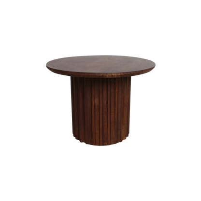 Bullnose bijzettafel bruin 55 cm – mangohout met karakter — achteraanzicht — MEUBELIER