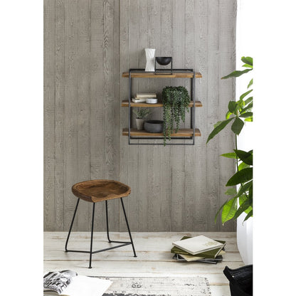 Acaciahouten kruk met metalen frame – SIT Möbel