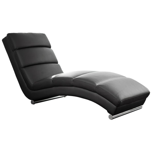 Relax ligbed in zwart kunstleer – ergonomische chaise longue