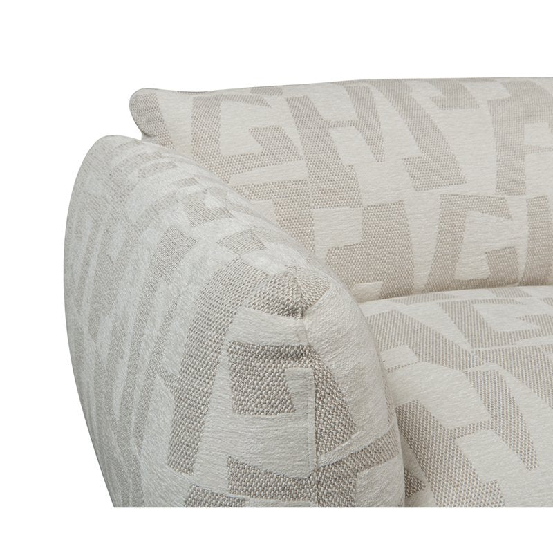 Bank Amsterdam 2,5-Zits + Ottoman – Wit Glyphs — sfeerimpressie — MEUBELIER