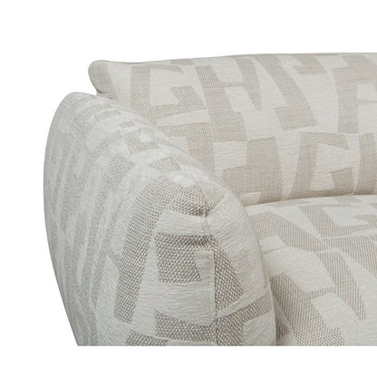 Bank Amsterdam 2,5-Zits + Ottoman – Wit Glyphs — sfeerimpressie — MEUBELIER