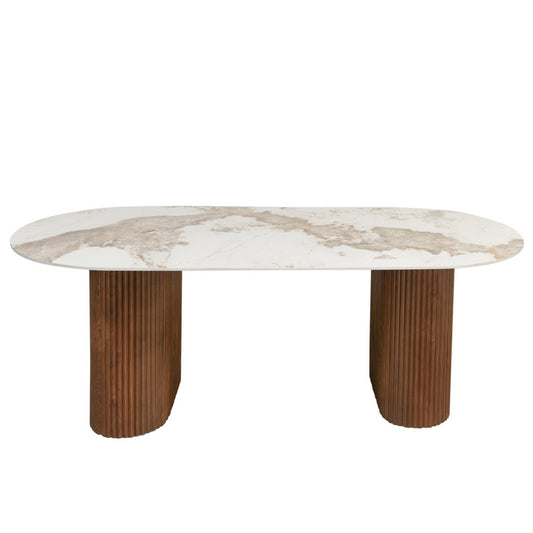 Urban Chique eettafel keramiek marmerlook 220x100 – Pole To Pole — eettafel kopen bij MEUBELIER