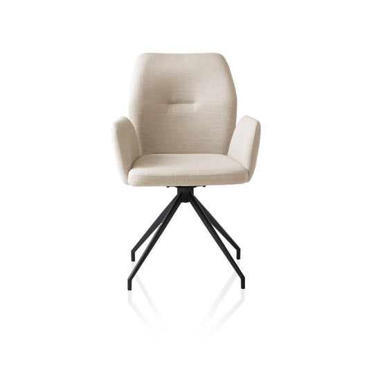 SalesFever Eetkamerstoel met 180° Draaifunctie – Beige Stof