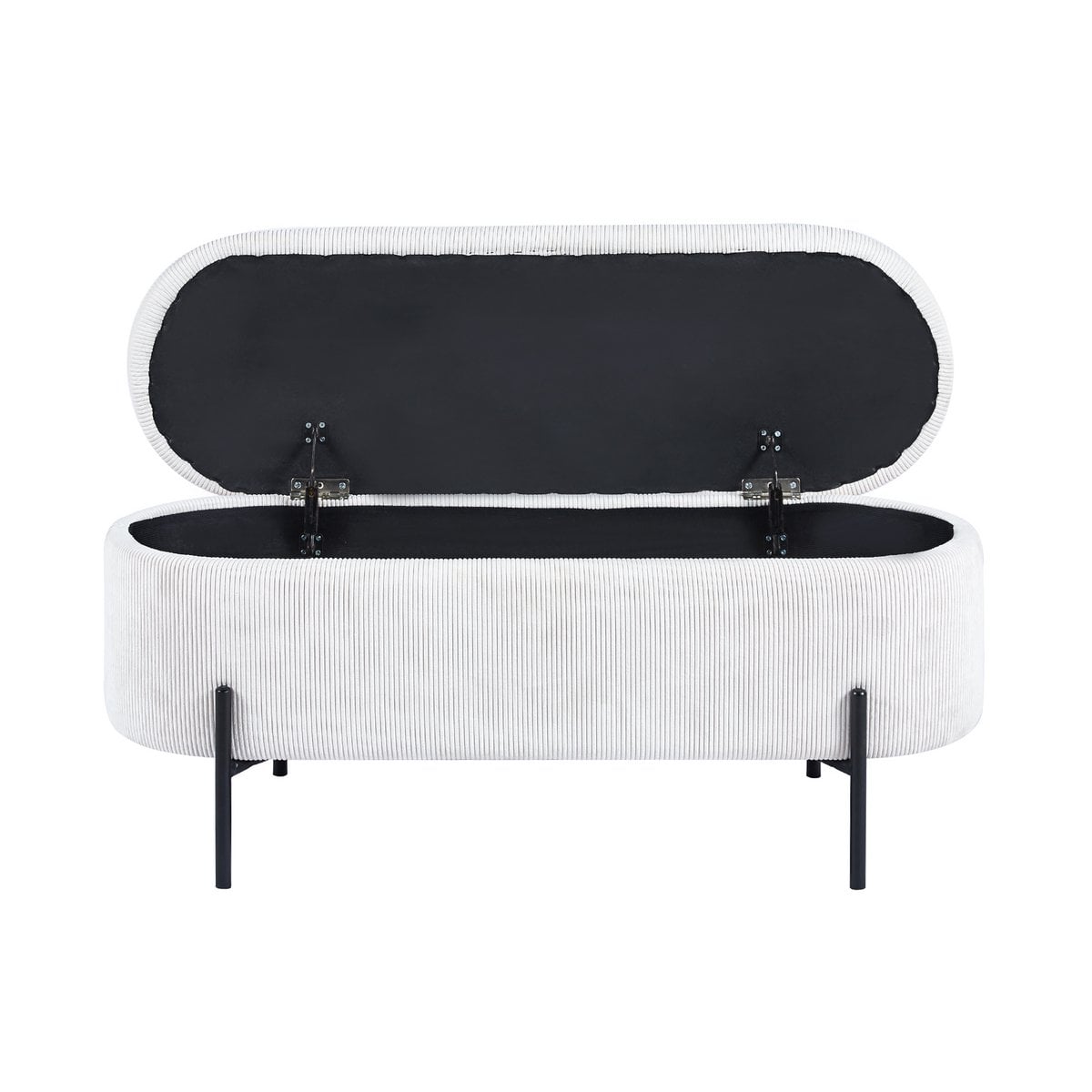 Bedbank met opbergfunctie – Beige corduroy (SalesFever)