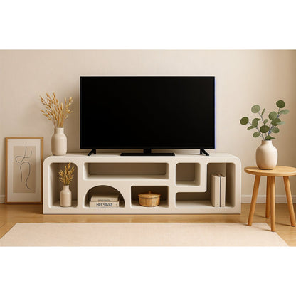 Lowboard met open vakken – Scandinavisch wit – 160 cm