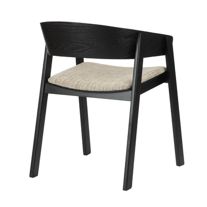 Edo Wooden Fauteuil Zwart (Set van 2) — schuine hoek — MEUBELIER